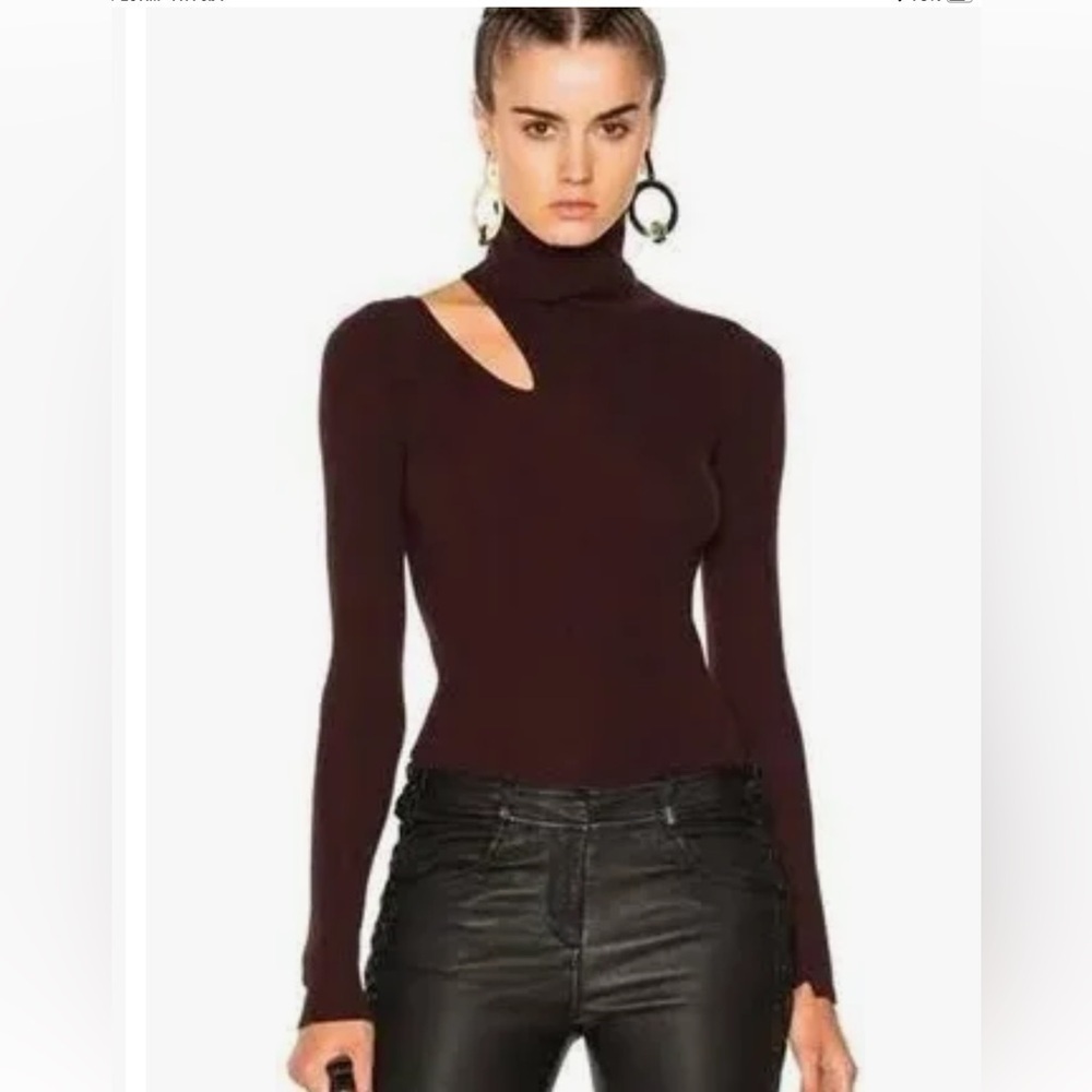A.L.C. Rib Knit Turtleneck Cut Out Sweater Size Medium